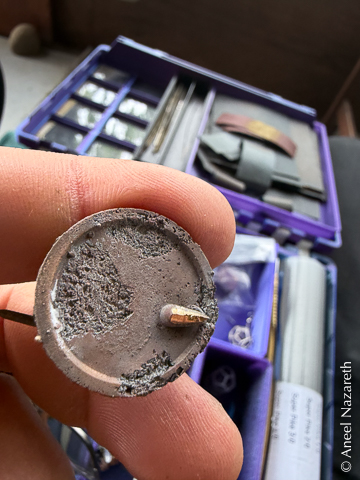 Pitting is very obvious on the base, which should be smooth and flat